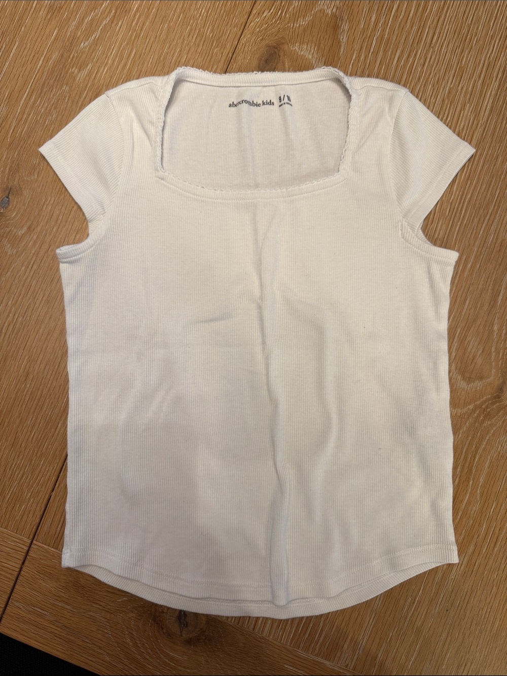 abercrombie kids White Ribbed Square-Neck Tank